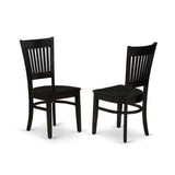 DUVA7-BLK-W Dudley 7 Piece Set Consist of a Rectangle Dinner Table and 6 Kitchen Dining Chairs