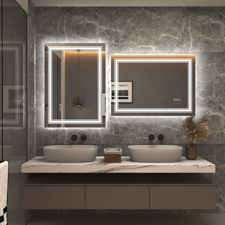 20x28 LED Bathroom Mirror, Vanity Mirror with Lights, Backlit and Front lit Mirror for Wall,