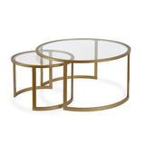 Mitera Round Nested Coffee Table in Brass