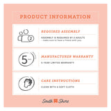 5-Shelf Narrow Bookcase, Pure Black, 7270758