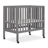 Jett Non-Full Size Folding Convertible Crib, Lightweight Portable Crib, Three Adjustable