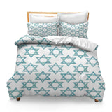 Comforter Cover Set with 2 Pillow Shams Lightweight Twin Star Star of David Pattern