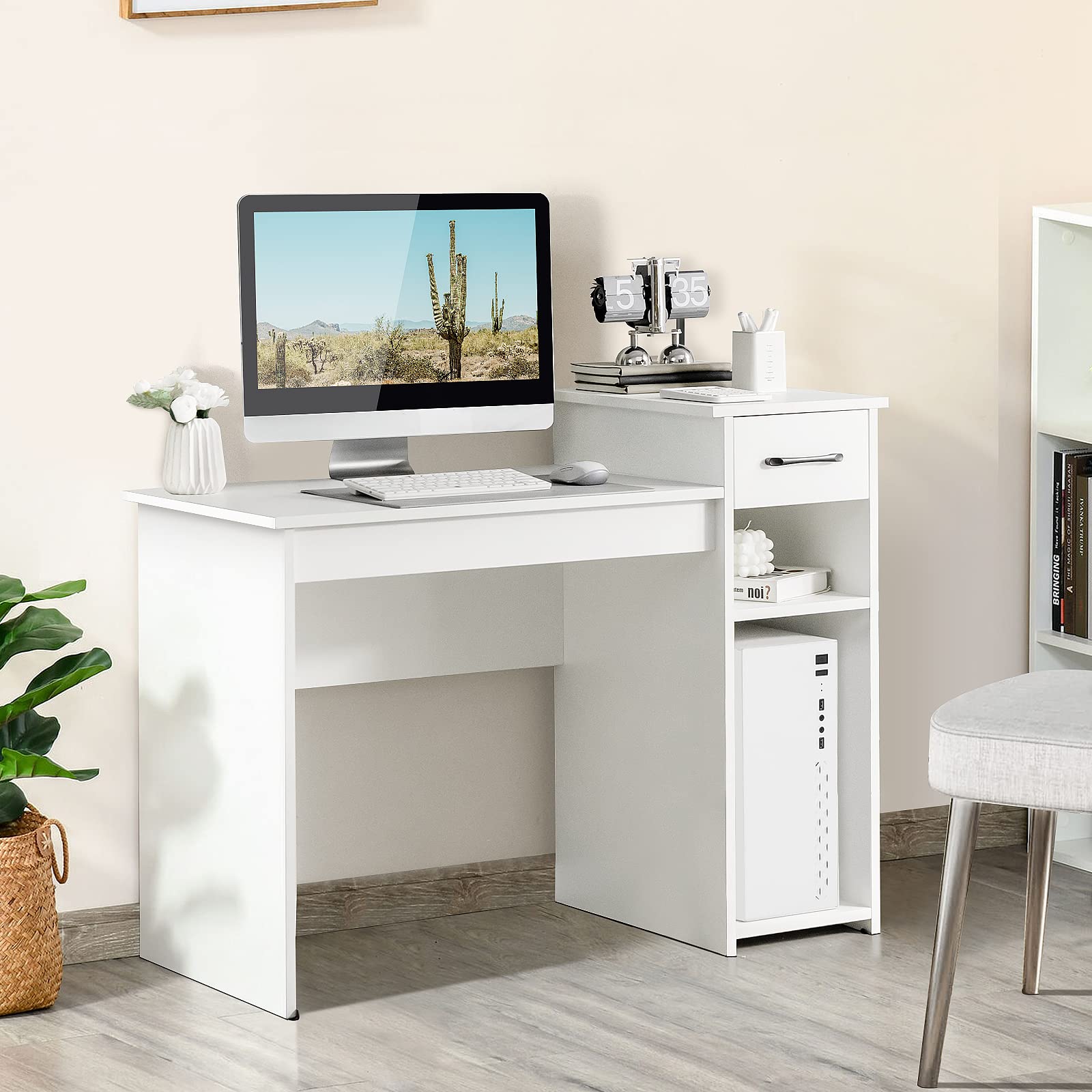 Computer Desk, 40 inch Laptop PC Gaming Table with Drawer