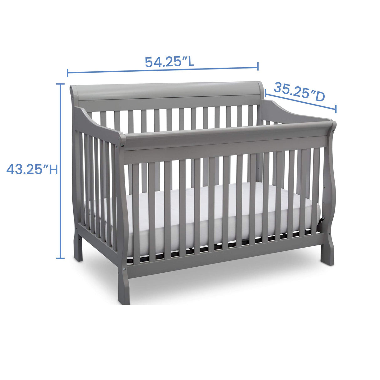 Delta Children Canton 4-in-1 Convertible Crib - Easy to Assemble, Grey