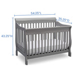 Delta Children Canton 4-in-1 Convertible Crib - Easy to Assemble, Grey