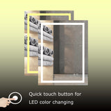 LED Vanity Mirror with Lights 24x18 Inch - Dimmable Wall Mounted Bathroom Mirror