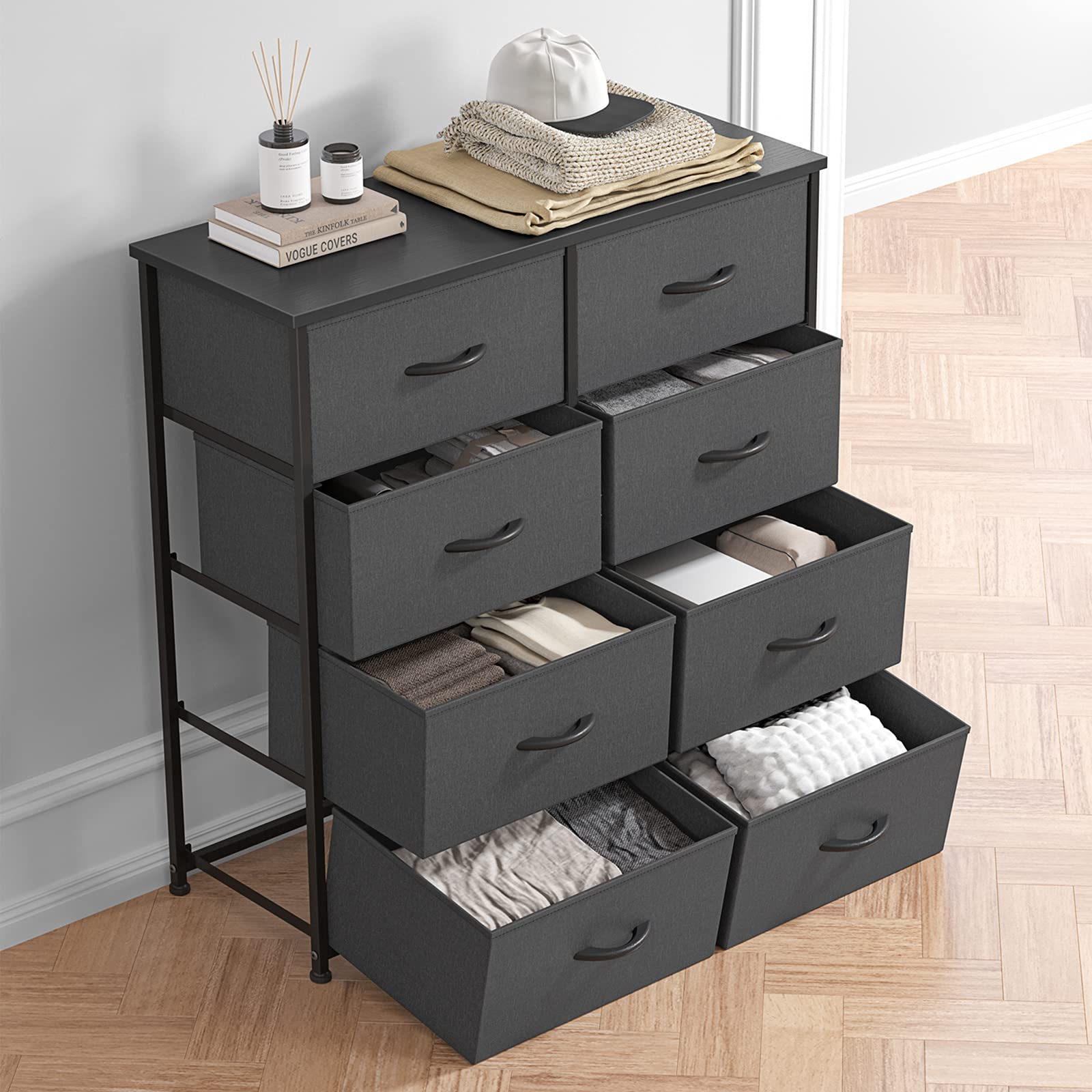 Dresser for Bedroom, Tall Fabric Dresser of Chest