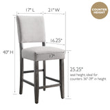 Leick Home 10086BB/HG Upholstered Back Counter Height Stool