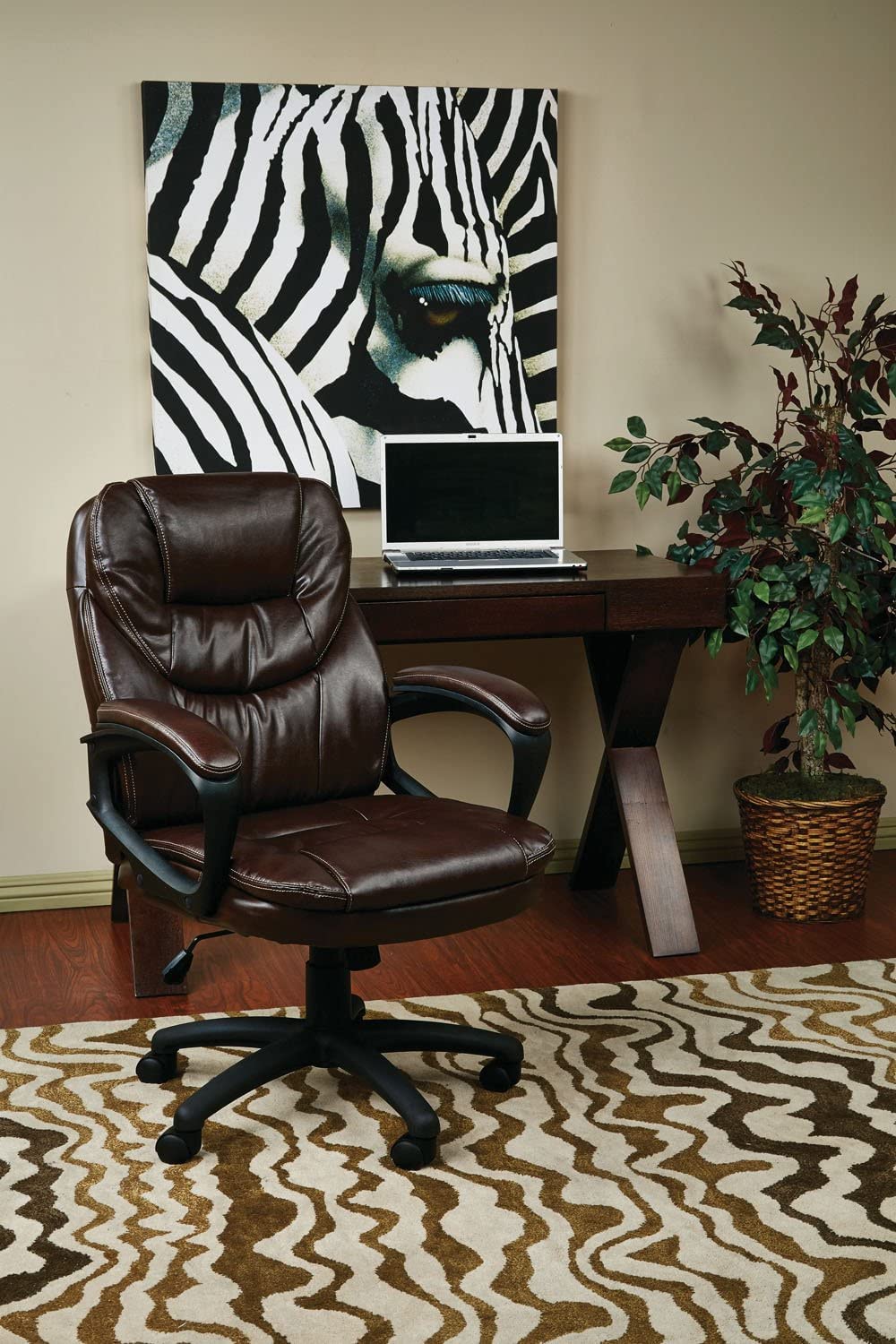 Faux Leather Manager's Office Chair with Lumbar Support