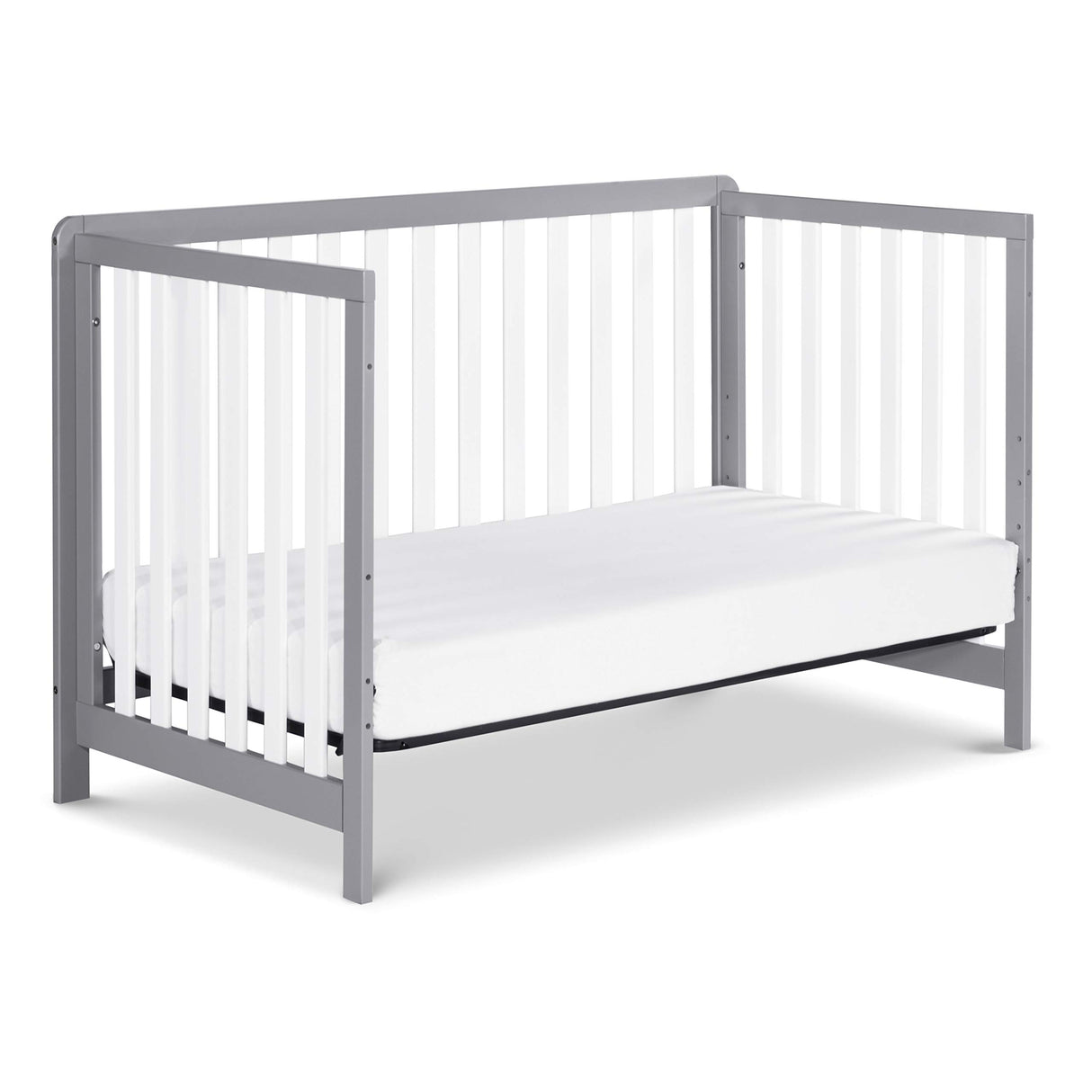 Colby 4-in-1 Low-Profile Convertible Crib in Grey and White, Greenguard Gold Certified