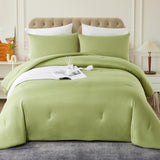 Green Comforter Set Queen Size, 4 Pieces All Season Bedding Sets