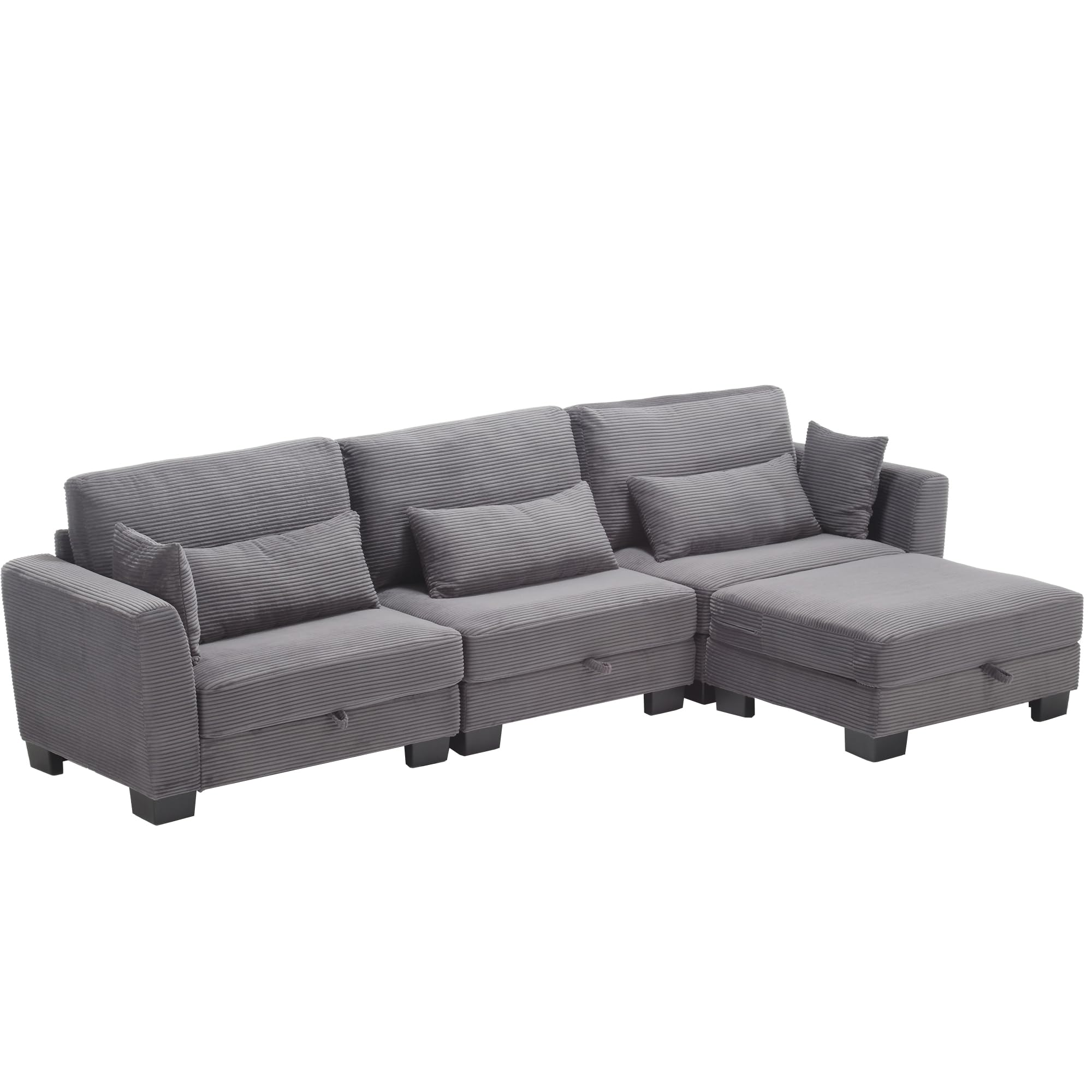 Storage Modular Sectional Sofa Set ,L Shaped Corner Couch with Reversible Chaise