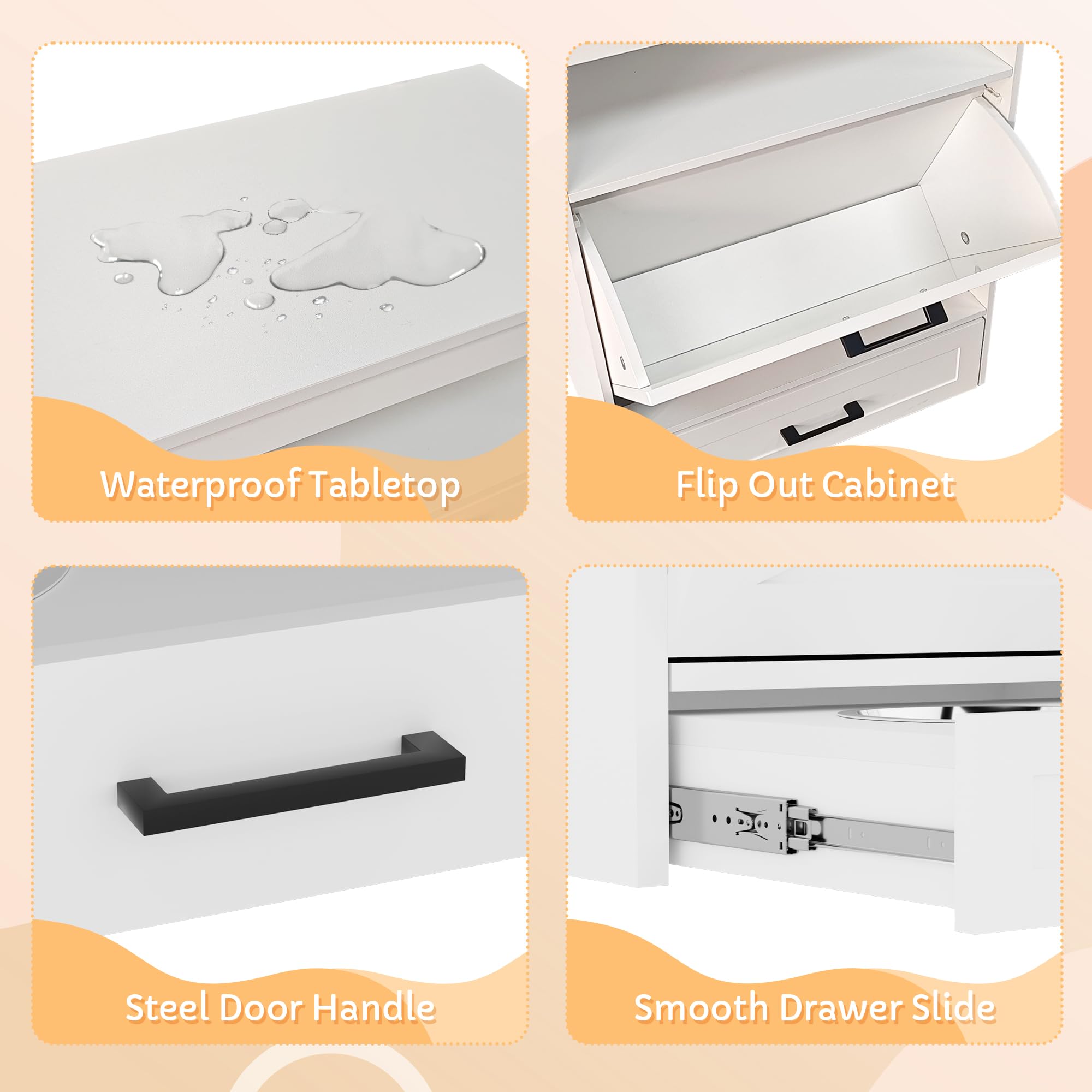 Dog Food Storage Cabinet with Elevated Bowls