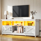 TV Stand for 65 Inch TV, Entertainment Center with LED Light and Power Outlet