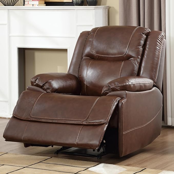 Leather Manual Recliner Sofa Set, Recliner Chair, Loveseat Reclining Sofa and 3 Seat Recliner Sofa