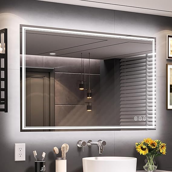 Led Mirror for Bathroom with Front Light and Backlit