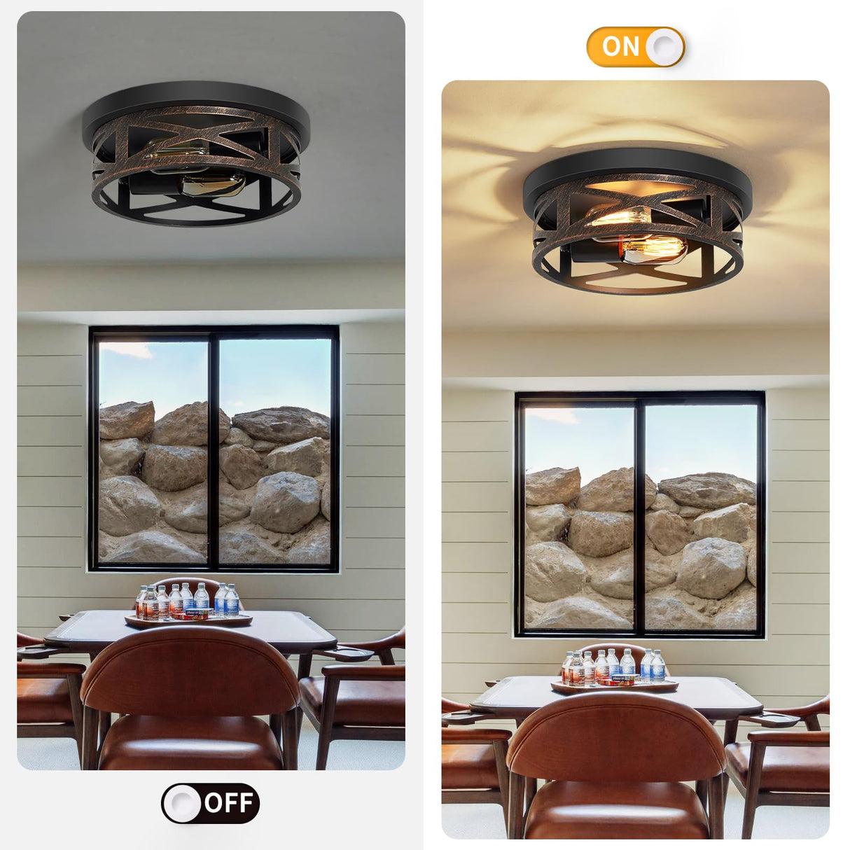 2 Pack Flush Mount Ceiling Light,Farmhouse Hallway Lighting Fixtures Ceiling,Industrial