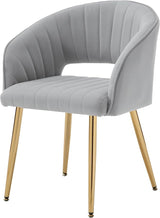 Office Desk Chair Set of 1, Modern Tufted Vanity Chairs with Gold Metal Legs