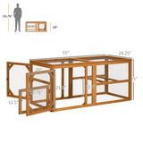 55" Wooden Chicken Coop Add-on Expansion, Mini Chicken Coop Outdoor Chicken Run