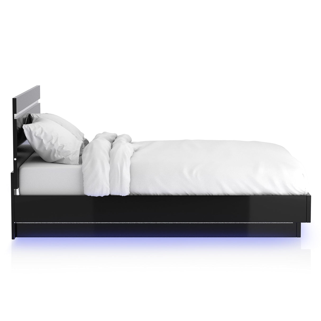 Alexandria Glam Wood 5-Piece Bedroom Set with Embedded LED Light, USB Charger