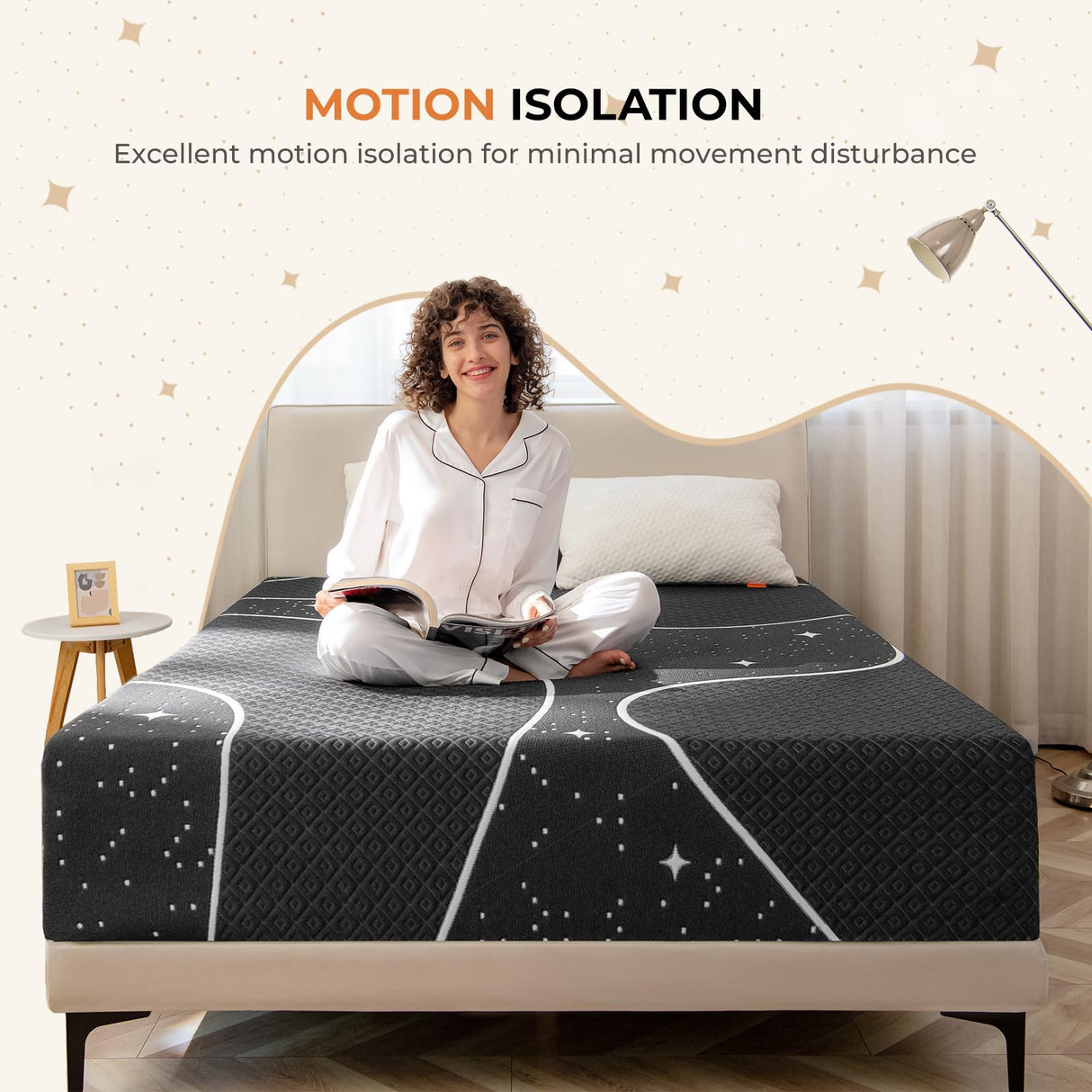 Queen Size Mattress, 12 Inch Memory Foam Mattress for Pressure Relief & Motion Isolation