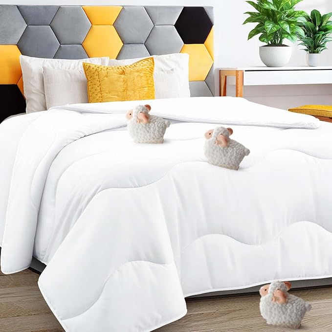 Lightweight Comforter Duvet Insert White, All Season Blanket Breathable Comforters