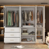 White Extra Wide Wardrobe Armoire with 8 Doors