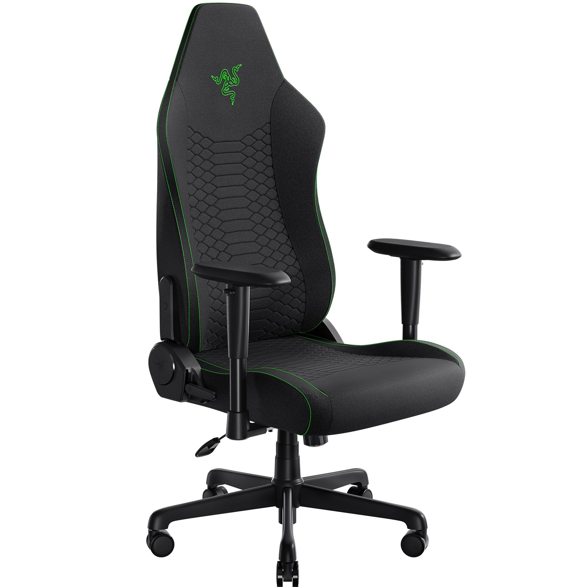 Razer Iskur V2 X Ergonomic Gaming Chair: Built-in Lumbar Support - Widened Seat Base - High Density Foam Cushions - Adjustable 152 Degree Recline - 2D Armrests - Plush Fabric Finish - Black