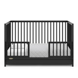 5-in-1 Convertible Crib with Drawer (Black) – GREENGUARD Gold Certified, Crib