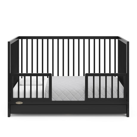 5-in-1 Convertible Crib with Drawer (Black) – GREENGUARD Gold Certified, Crib