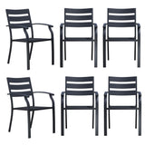 Outdoor Chairs Set of 6, Patio Dining Chairs with Armrest