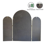 Trifold Vanity Mirror 3-Way Adjustable 30x37 Inch - Champagne Gold Arch Wall Mounted