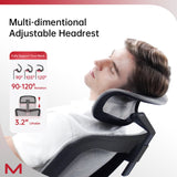 Motostuhl C6 Ergonomic Office Chair Office Desk Chair with Lumbar Support 2D Headrest Flip Up 4D Armrest 120° Rocking Mesh Computer Chair Office Chairs for Office Home Office Conference Room Usage