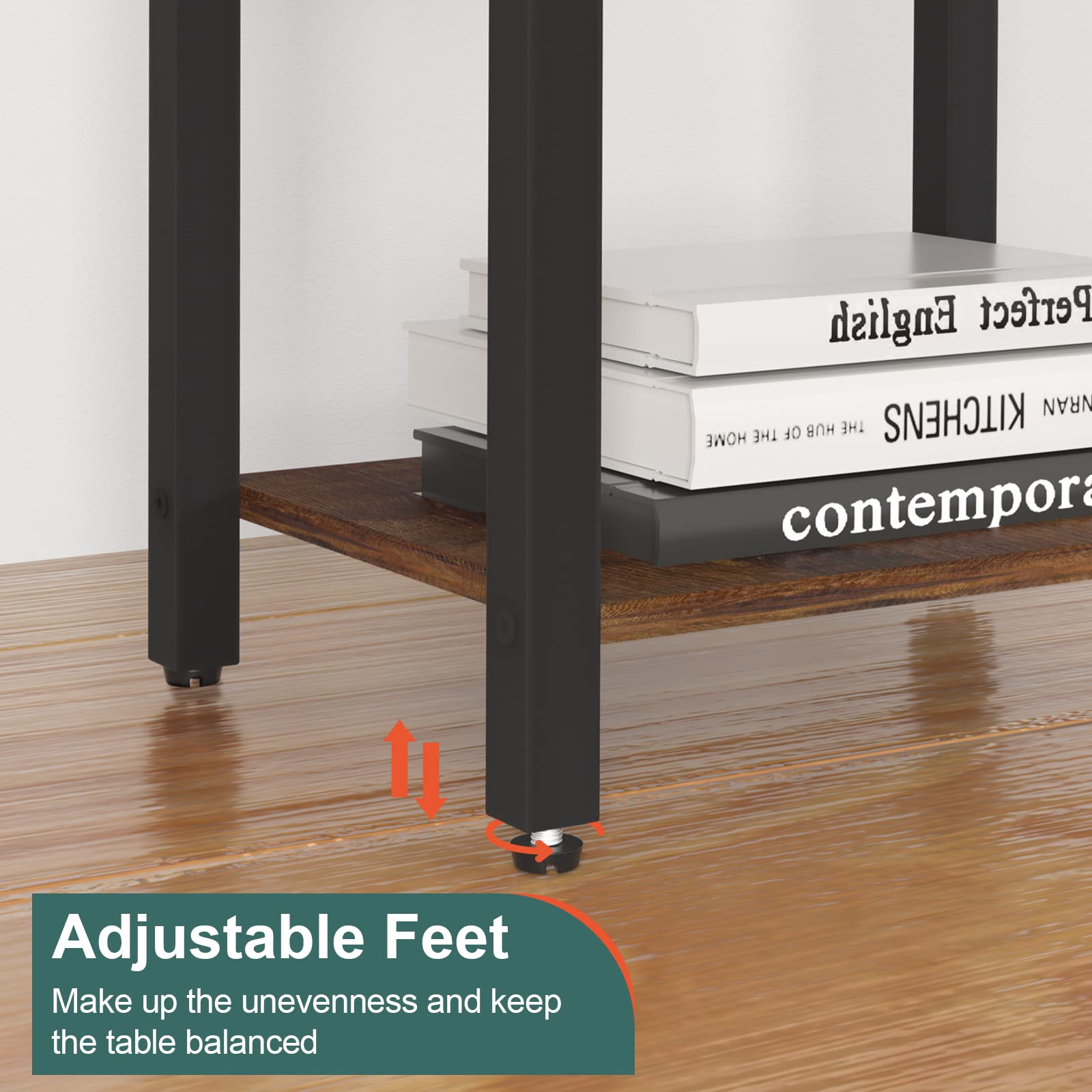 Nightstand with Charging Station, Side Table End Table with Large Drawer