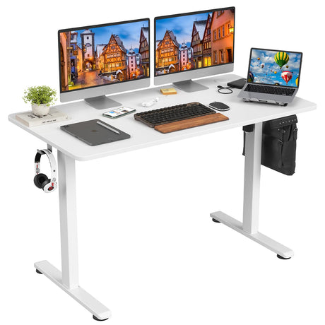 Electric Standing Desk Adjustable Height Sit Stand Home Office Desk with Splice Board