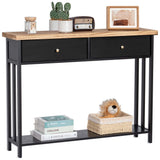 Solid Wood Console Table with 2 Fabric Drawers, 42" Entryway Table