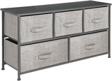 Wide Steel Frame/Wood Top Storage Dresser Furniture