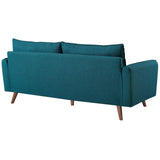 Revive Contemporary Modern Fabric Upholstered Sofa In Teal