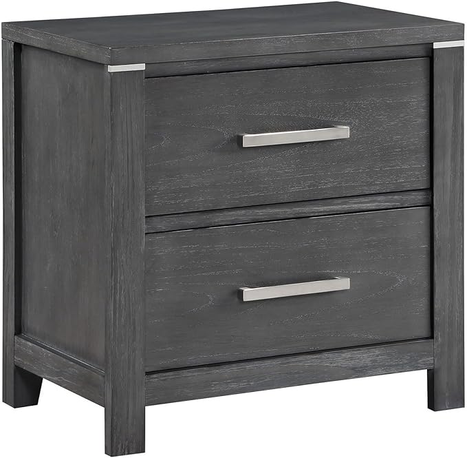 Tal 27 Inch Nightstand, 2 Drawers Handles