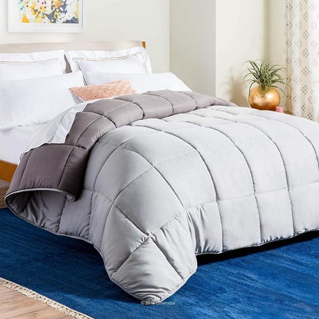 White Down Alternative Comforter and Duvet Insert - All-Season Comforter - Box Stitched