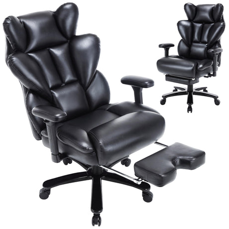 Big and Tall Office Chair, Back Support Office Chair, Glossy PU Leather Executive Office