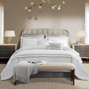 White Comforter Set Queen 8-Piece Hydro-Brushed Luxury Bedding