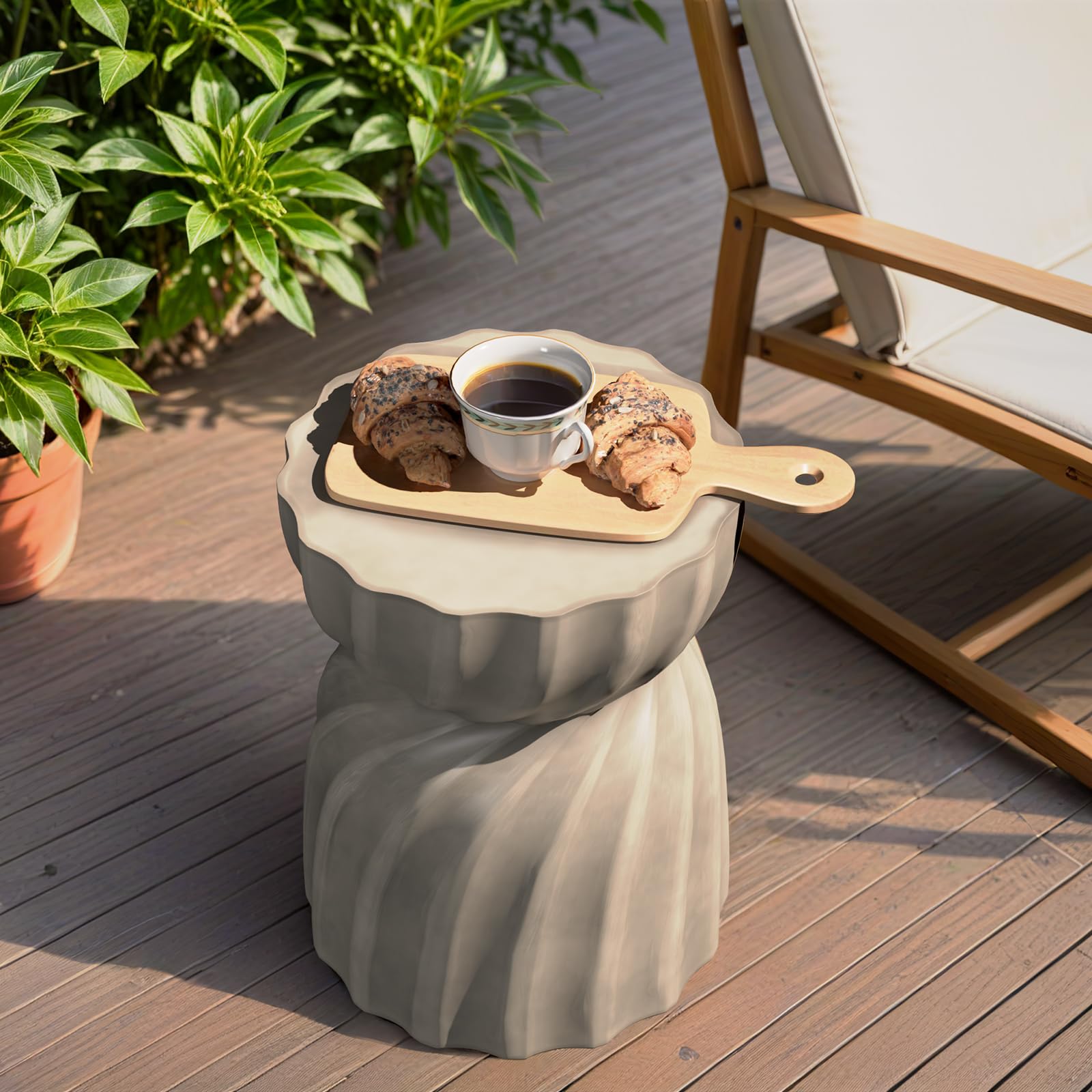 Outdoor Side Table, 19" H Outdoor Accent End Table, Patio Side Tables