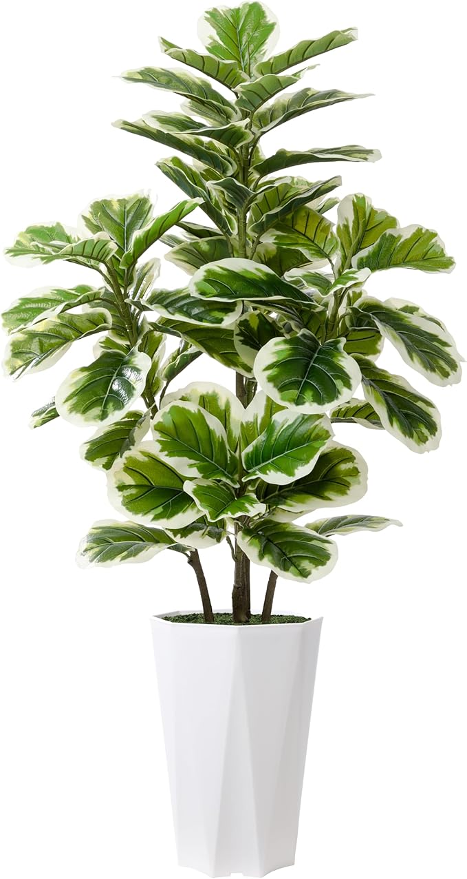 Artificial Fiddle Leaf Fig Plant Indoor 5FT Faux Rubber Tree with
