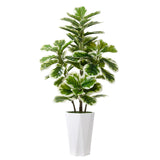 Artificial Fiddle Leaf Fig Plant Indoor 5FT Faux Rubber Tree with