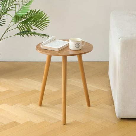 Side Table Round, Small Accent Table Nightstand Modern End Table for Living Room Bedroom