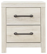 Cambeck Farmhouse Industrial 2 Drawer Two Drawer Nightstand with 2 Slim-Profile