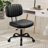 Armless Home Office Desk Chair -Small Ergonomic with Low Back Lumbar Support