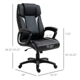 Vinsetto Ergonomic High Back Executive Office Chair with Padded Armrests, Adjustable Height PU Leather Computer Desk Chair with Breathable Mesh Backrest, 360° Swivel, Rocking Feature, Wheels