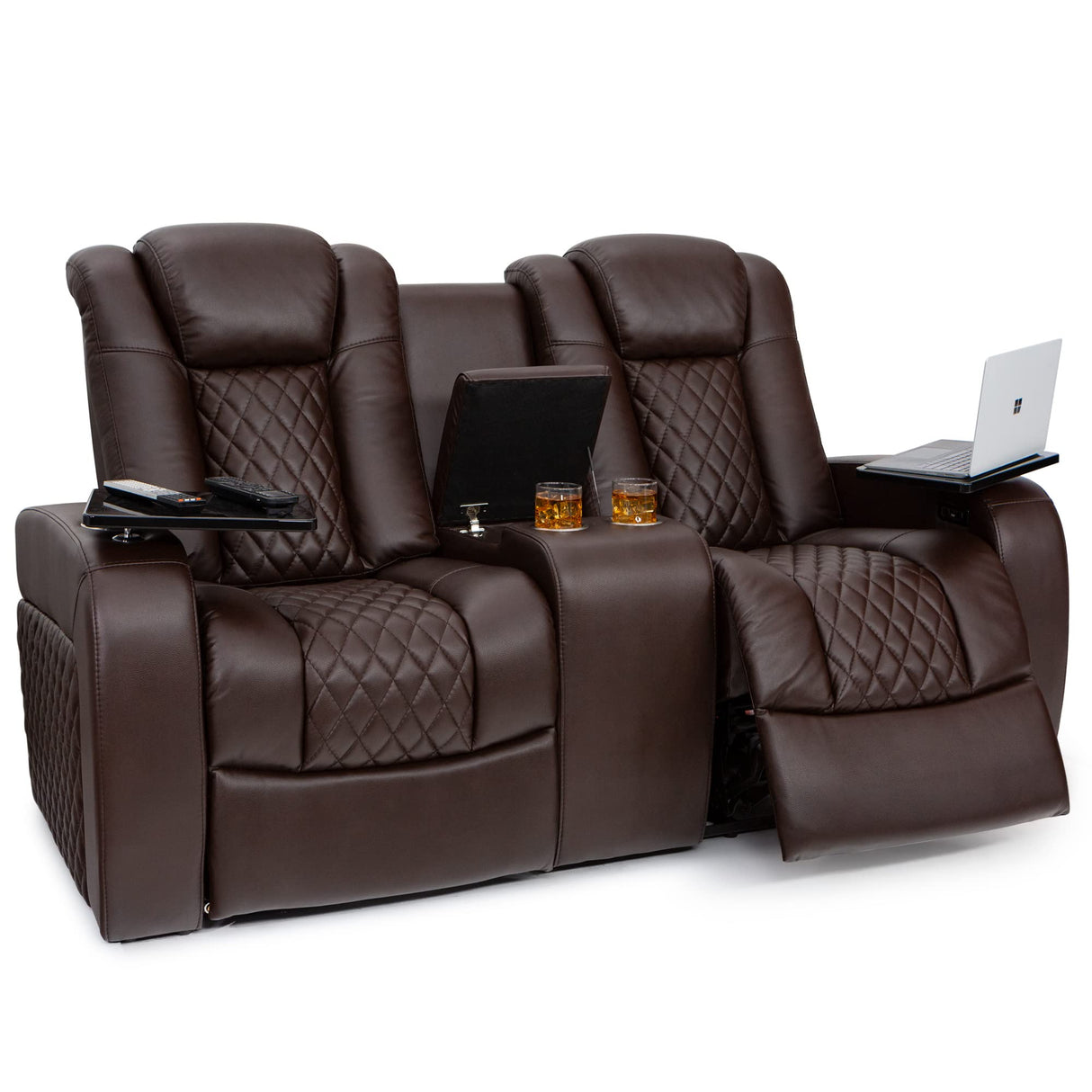 Aeris Leather Gel Home Theater Furniture, Living Room, Power Headrest